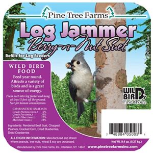 pine tree farms 5003 log jammers berry n nut suet plug suet 9.4oz. (0.27 kg.)