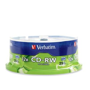 verbatim cd-rw 700mb 2x-12x rewritable media disc - 25 pack spindle