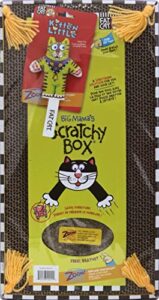 fat cat big mama's scratch cat toy box includes 100% organic catnip grown in the usa