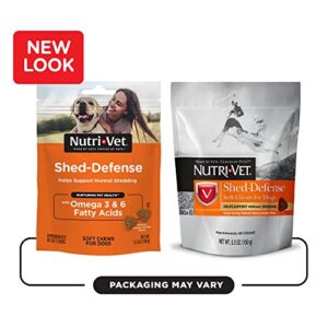 Nutri-Vet Shed Defense Soft Chews for Dogs - Supports Normal Shedding and Healthy Coat - 60 Soft Chews