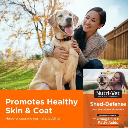 Nutri-Vet Shed Defense Soft Chews for Dogs - Supports Normal Shedding and Healthy Coat - 60 Soft Chews