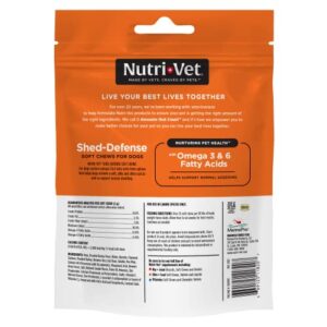 Nutri-Vet Shed Defense Soft Chews for Dogs - Supports Normal Shedding and Healthy Coat - 60 Soft Chews