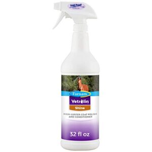 Farnam Vetrolin Shine Coat Conditioner & Shine Spray for Horses & Dogs 32 Ounces