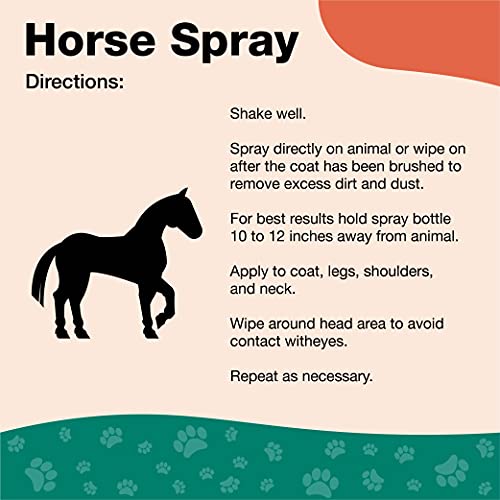 NaturVet Natural Horse Spray for Flies – for Horses Coat, Legs, Shoulders & Neck – Includes Citronella, Rosemary, Cedar Oils – Herbal Fragrance for Horses – 32 Oz.