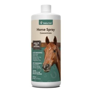 naturvet natural horse spray repellant – for horses coat, legs, shoulders & neck – includes citronella, rosemary, cedar oils – herbal fragrance for horses – 32 oz.