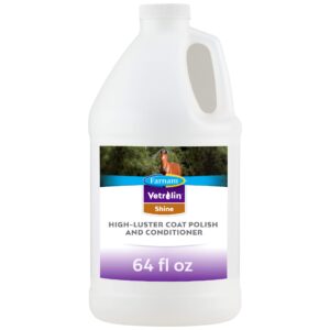 farnam vetrolin shine coat conditioner & shine spray for horses & dogs 64 ounces