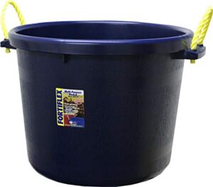 fortiflex multi-purpose storage bucket for dogs/cats and horses, 70-quart, blue