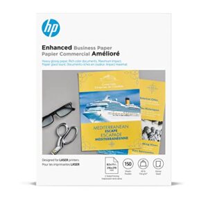 hp enhanced business paper, glossy, 8.5x11 in, 40 lb, 150 sheets, works with laser printers (q6611a)