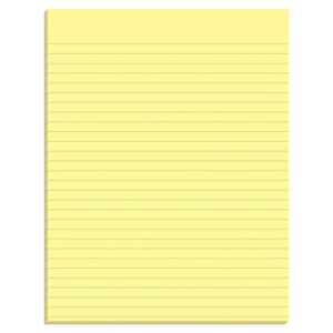 ampad 21-662 glue top pad, 8 1/2x11, canary yellow paper, wide ruled, 50 sheets per pad, 12 pads per pack