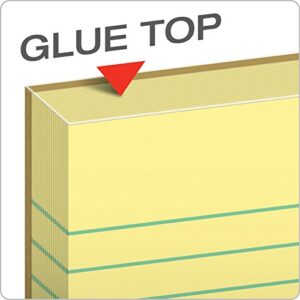 Ampad 21-662 Glue Top Pad, 8 1/2X11, Canary Yellow Paper, Wide Ruled, 50 Sheets Per Pad, 12 Pads Per Pack