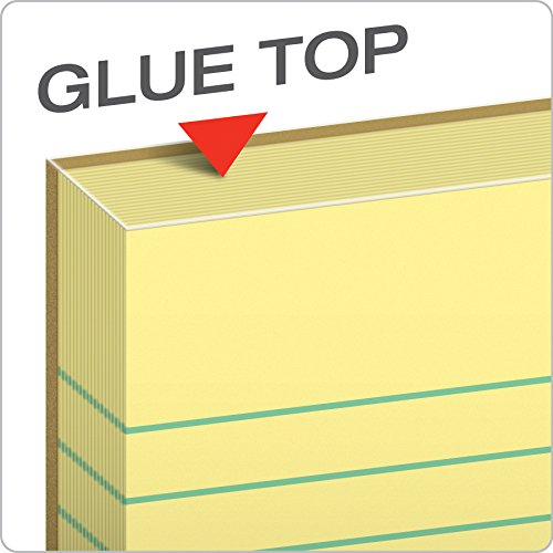 Ampad 21-662 Glue Top Pad, 8 1/2X11, Canary Yellow Paper, Wide Ruled, 50 Sheets Per Pad, 12 Pads Per Pack