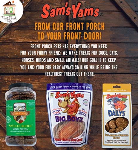 Sam's Yams Sweet Potato Dog Treats, Healthy Dog Treats for Small, Medium, and Large Breed Dogs - Made in USA, High Fiber, Vegan Dental Chews - Veggie Rawhide, Sweet Potato Dog Chewz, 14oz Single Pack