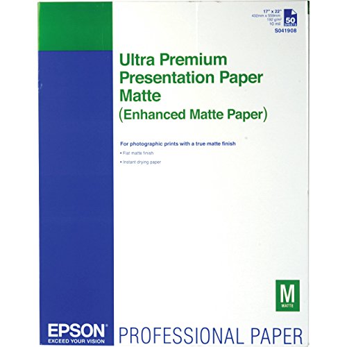 Epson Ultra Premium Matte 17 x 22 Inch Presentation Paper 50 Sheets (S041908)