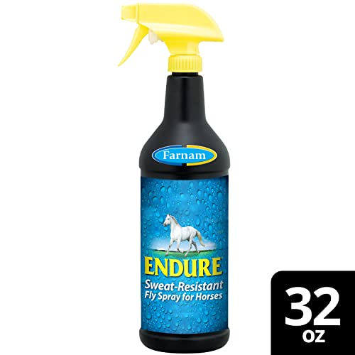 Farnam Endure Sweat-Resistant Horse Fly Spray, Kills, Repels, Protects, 32 Ounces, Quart Spray