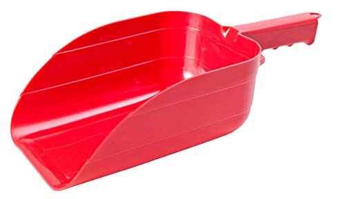 Little Giant® Plastic Utility Scoop | Heavy Duty Durable Stackable Farm Scoop | 5 Pint | Ranchers, Homesteaders and Livestock Farmers | Red