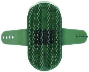 partrade 244078 111484 plastic curry comb with strap, green, 7"