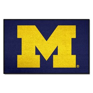 fanmats 3409 michigan wolverines starter mat accent rug - 19in. x 30in. | sports fan home decor rug and tailgating mat
