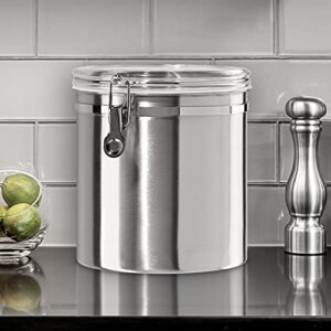 Oggi 150-ounce Stainless Steel Airtight Canister with Clear Arylic Lid and Locking Clamp