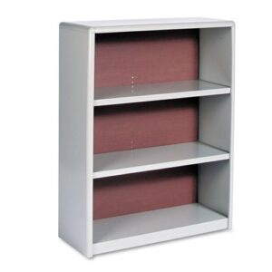 safco 3-shelf valuemate economy bookcase - grey