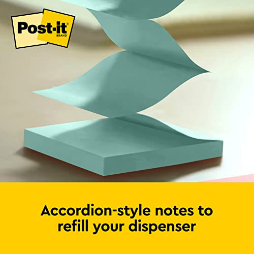 Post-it Pop-up Notes, 3x3 in, 12 Pads, America's #1 Favorite Sticky Notes, Beachside Café Collection, Pastel Colors, Recyclable (R330-12AP)