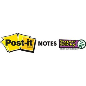 Post-it Super Sticky Notes, 2x2 in, 10 Pads, 2x the Sticking Power, Canary Yellow, Recyclable (622-10SSCY)