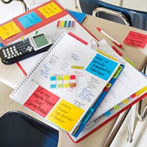 Post-it Super Sticky Notes, 3x3 in, 5 Pads, 2x the Sticking Power, Playful Primaries, Primary Colors (Red, Yellow, Green, Blue, Purple), Recyclable(654-6SSAN)