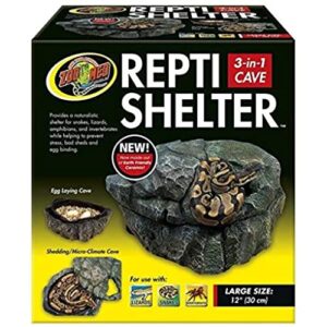 zoo med reptile shelter 3 in 1 cave, large