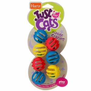 hartz just for cats midnight crazies cat toy balls - assorted, for all breed sizes