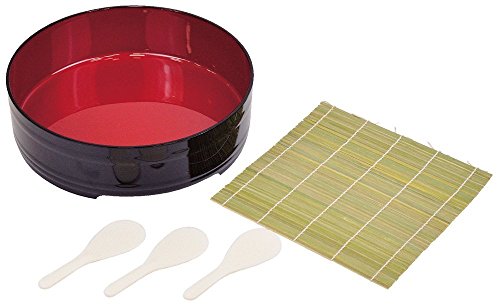 JapanBargain 1577, Japanese Hand Roll Sushi Making Kit Sushi Oke Hangiri Sushi Rice Mixing Bowl Tub Rice Scoop Paddle Set Temaki Sushi Making Set