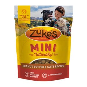 Zuke’s Mini Naturals Soft Dog Treats for Training, Soft Chewy Dog Training Treats with Peanut Butter and Oats