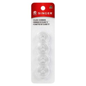 Singer Bobbins Class 15 Transparent, 4-Count