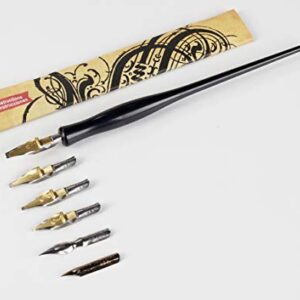 Speedball Calligraphy Pen Set - 1 Penholder w/ 4 Nibs, 2 Pen Tips