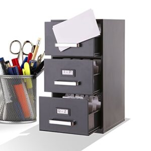 Mini File Cabinet Business Card Holder 3-Drawer