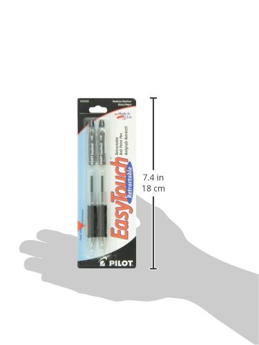 PILOT EasyTouch Refillable & Retractable Ballpoint Pens, Medium Point, Black Ink, 2-Pack (32260)
