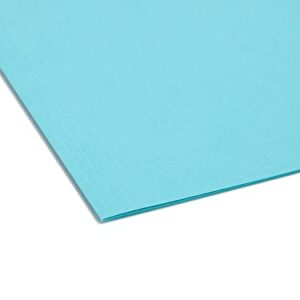 Smead Colored Hanging File Folder with Tab, 1/5-Cut Adjustable Tab, Letter Size, Aqua, 25 per Box (64058)