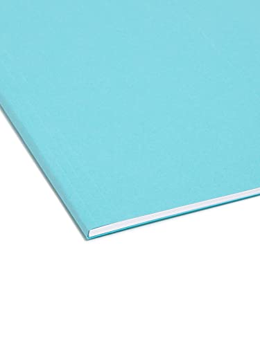 Smead Colored Hanging File Folder with Tab, 1/5-Cut Adjustable Tab, Letter Size, Aqua, 25 per Box (64058)