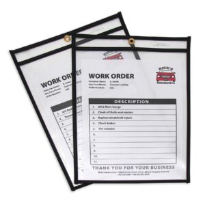 c-line stitched shop ticket holders, both sides clear, 9 x 12 inches, 25 per box (46912)