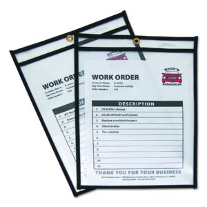 C-Line Stitched Shop Ticket Holders, Both Sides Clear, 9 x 12 Inches, 25 per Box (46912)