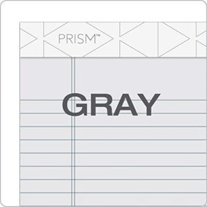 Tops 63060 Prismt Plus Jr. Legal Rule Writing Pads, 5x8, Pastel Gray, 50 Sheets/pad, 12/pk
