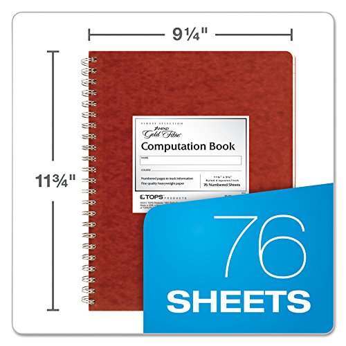 Ampad Computation Book, 4x4 Quad Ruled, 76 Sheets, 11-3/4" x 9-1/4"