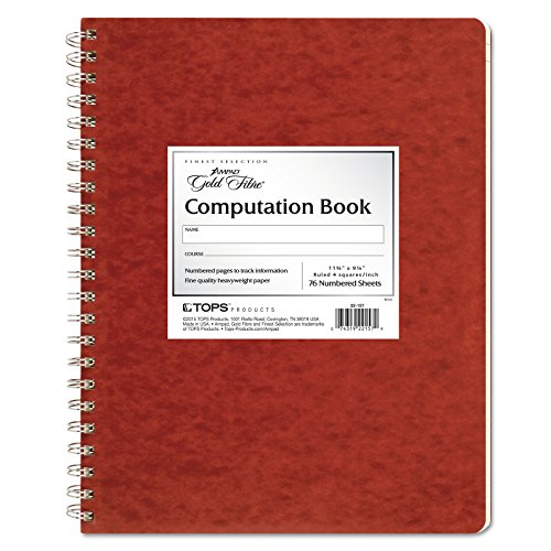 Ampad Computation Book, 4x4 Quad Ruled, 76 Sheets, 11-3/4" x 9-1/4"