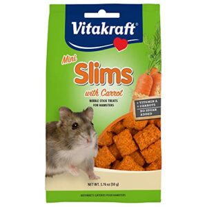vitakraft mini slims with carrot hamster & small animal nibble stick treat, 1.76 oz,brown