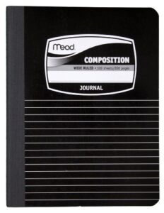 mead composition notebook, wide ruled paper, 9-3/4" x 7-1/2", 100 sheets per comp book, black/white (09920)
