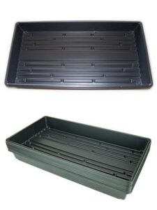 living whole foods 5 pack of durable black plastic growing trays (without drain holes) 21" x 11" x 2" - flowers, seedlings, plants, wheatgrass, microgreens & more