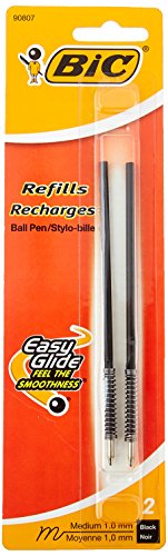 BIC Refill for Velocity, A.I, Pro+ Retractable Ballpoint, Medium, BLK, 2/Pack