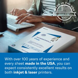 Hammermill Printer Paper, Premium Laser Print 24 lb, 8.5 x 11-1 Ream (500 Sheets) - 98 Bright, Made in the USA, 104604R