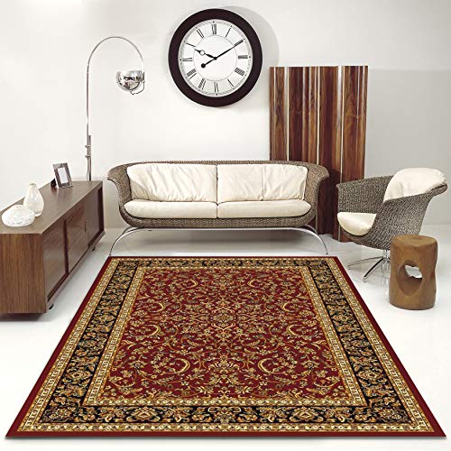 Radici Noble Area Rug, 5'5"x8'3", burgundy