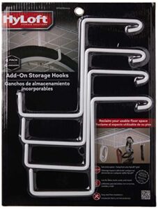 hyloft 00212 add-on storage hook accessory for hyloft model-540 ceiling rack, 4 count , white
