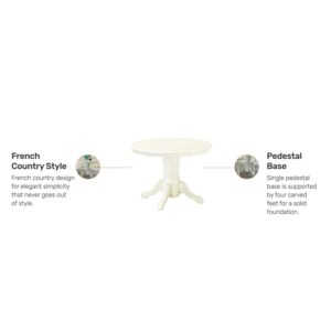 Homestyles Warwick Dining Table, W-42”, D-42”, H-30”, Off White