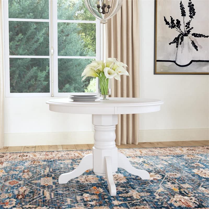 Homestyles Warwick Dining Table, W-42”, D-42”, H-30”, Off White